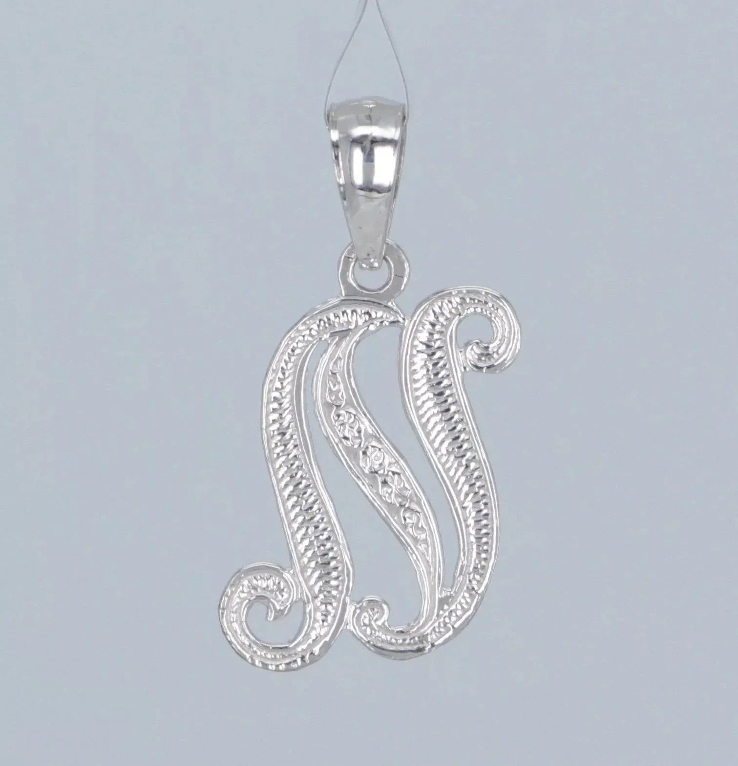 14k Yellow or White Gold Initial Letter N Alphabet A-Z Charm Pendant - Jewelry Store by Erik Rayo
