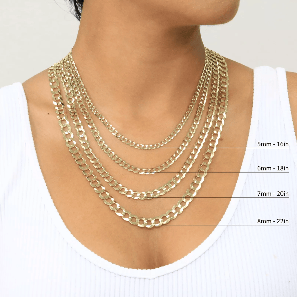 14K Gold Cuban Necklace Chains Men Women Kids Real Genuine Gold - Jewelry Store by Erik Rayo
