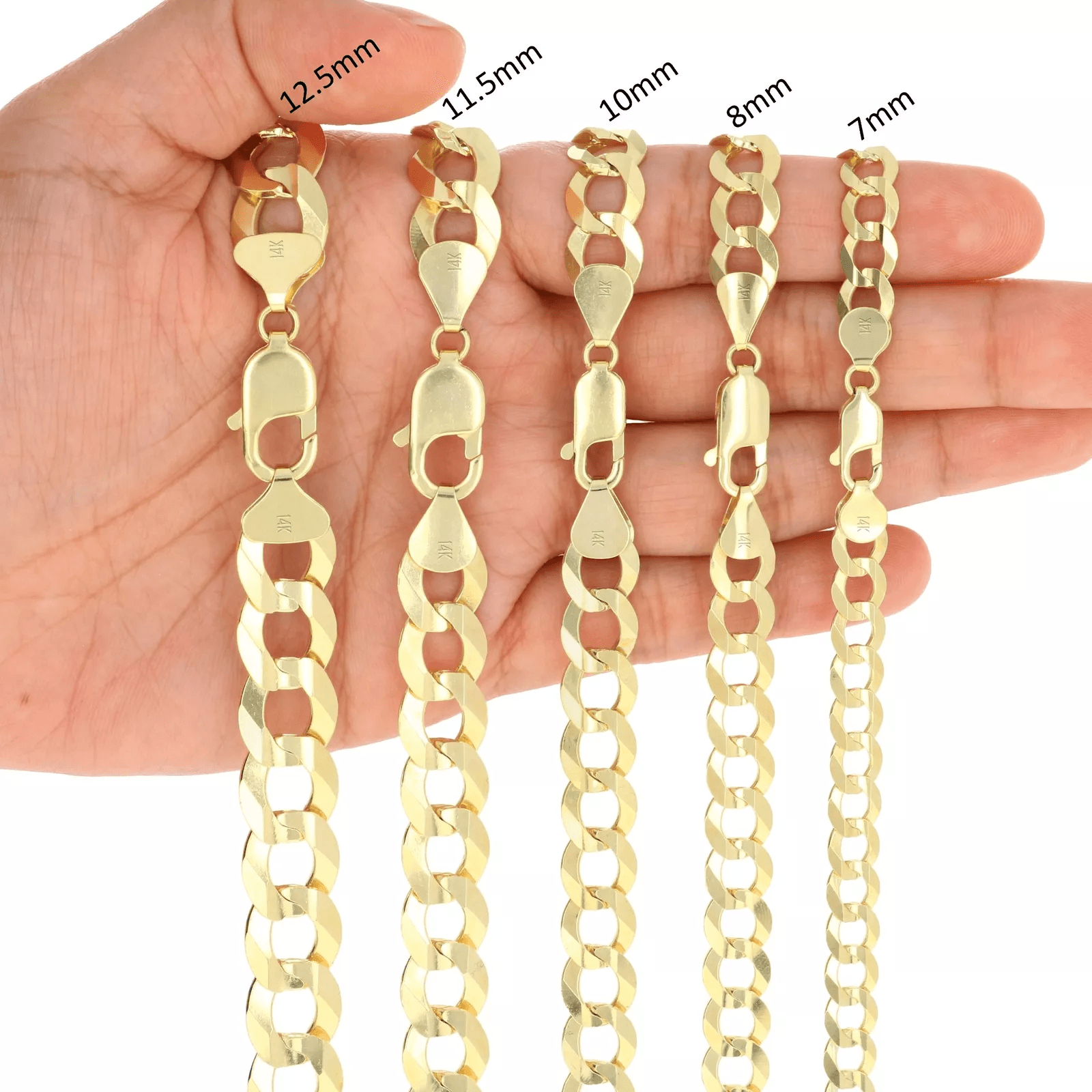 14K Gold Cuban Necklace Chains Men Women Kids Real Genuine Gold