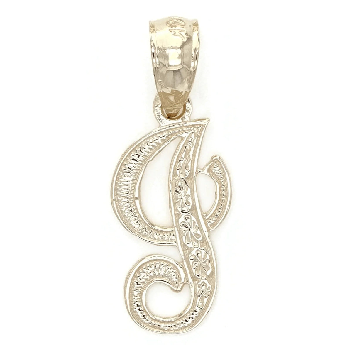 14k Yellow or White Gold Initial Letter I Alphabet A-Z Charm Pendant - Jewelry Store by Erik Rayo