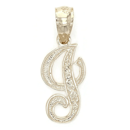 14k Yellow or White Gold Initial Letter I Alphabet A-Z Charm Pendant - Jewelry Store by Erik Rayo