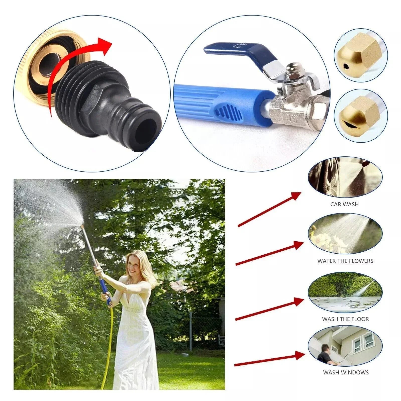 High Pressure Power Washer Water Spray Gun Nozzle Wand Attachment Garden Hose - Jewelry Store by Erik Rayo