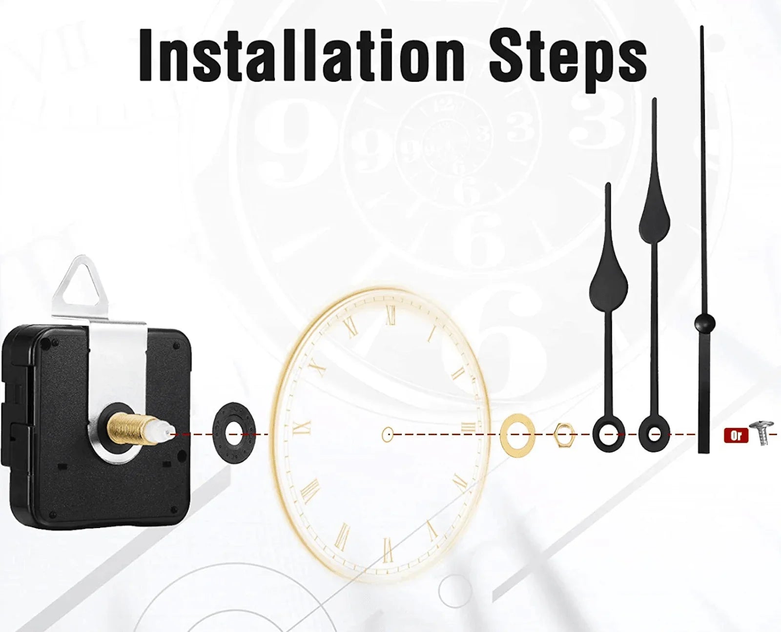 DIY Clock Movement Quartz Mechanism Wall Replacement Repair Tool Parts Hands Kit - Jewelry Store by Erik Rayo