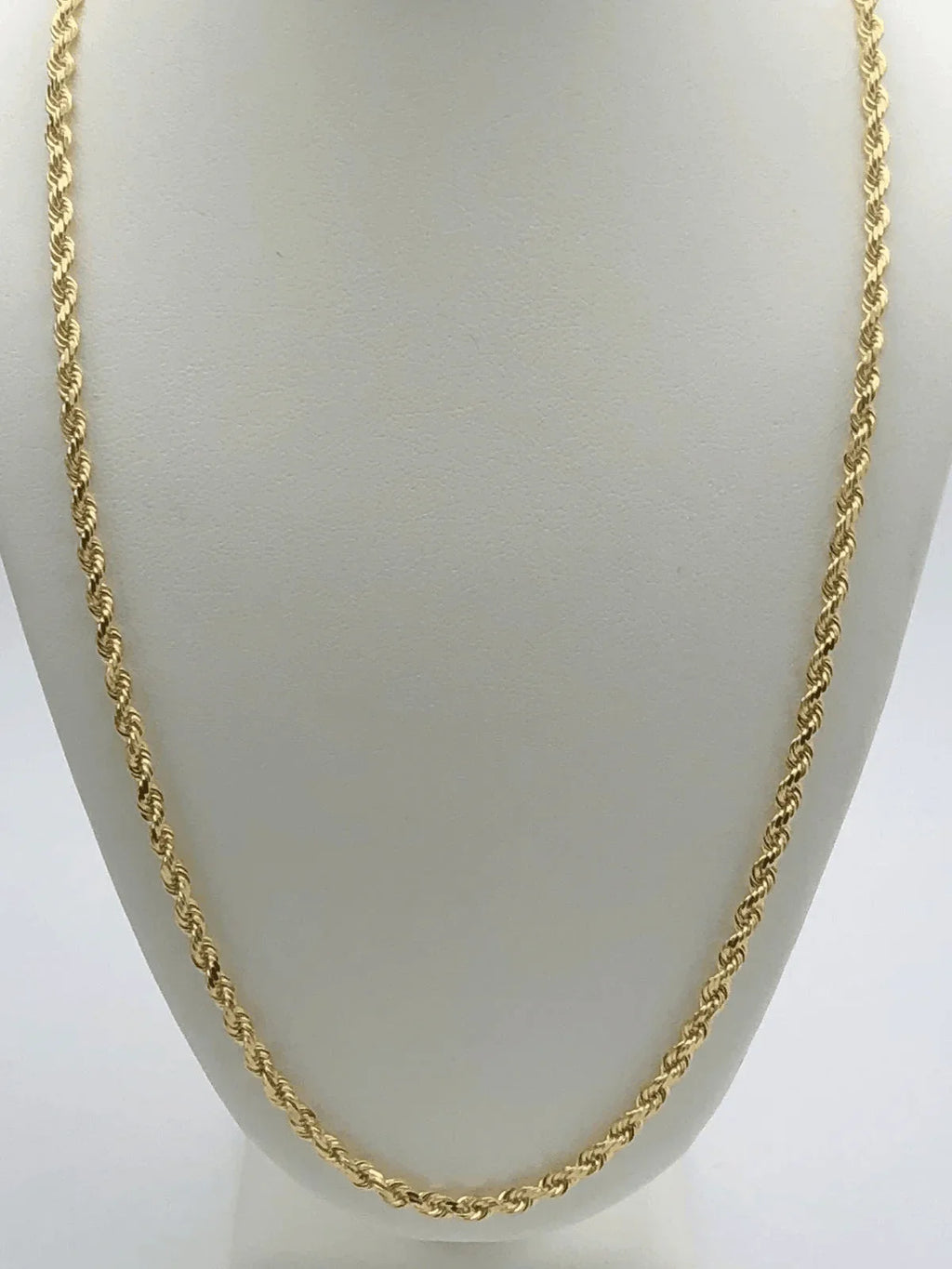 14k Yellow Gold Solid Diamond Cut Rope Chain Necklace 18" 3mm 14 grams - Jewelry Store by Erik Rayo