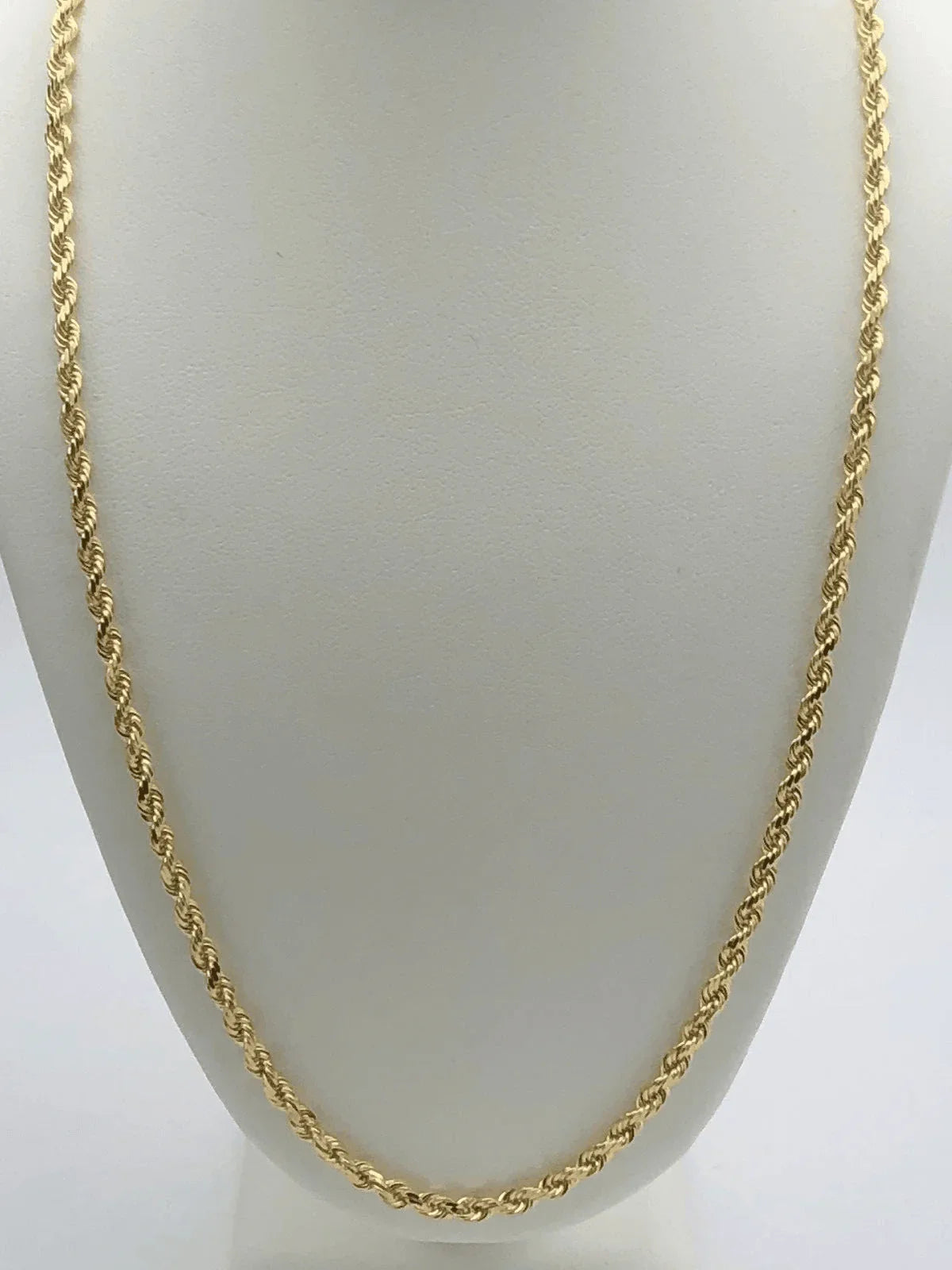 14k Yellow Gold Solid Diamond Cut Rope Chain Necklace 18" 3mm 14 grams - Jewelry Store by Erik Rayo