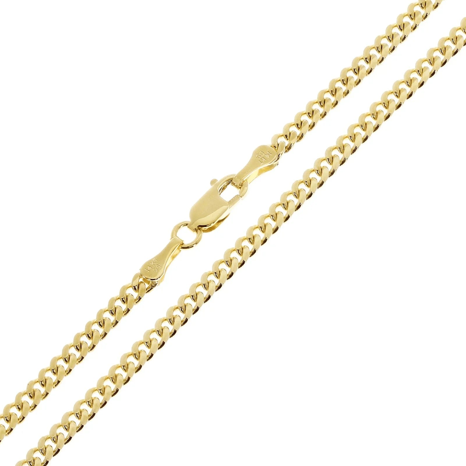 Italian 14k Yellow Gold Solid Miami Cuban Link Chain Necklace 18" 3mm 11.8 grams - Jewelry Store by Erik Rayo