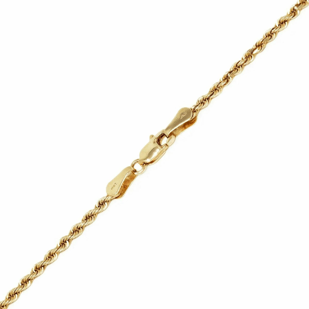 14k Yellow Gold Solid Diamond Cut Rope Chain Necklace 16" 2mm 6 grams - Jewelry Store by Erik Rayo