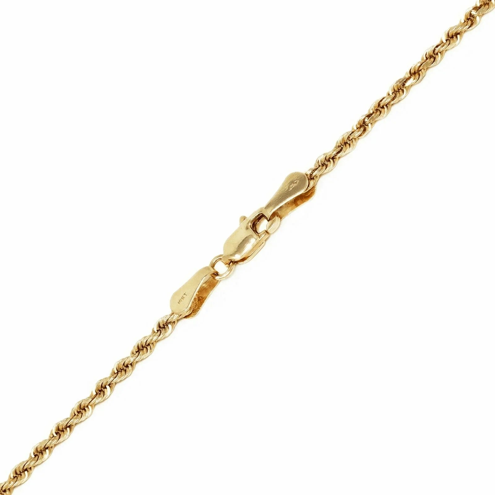 14k Yellow Gold Solid Diamond Cut Rope Chain Necklace 16" 2mm 6 grams - Jewelry Store by Erik Rayo