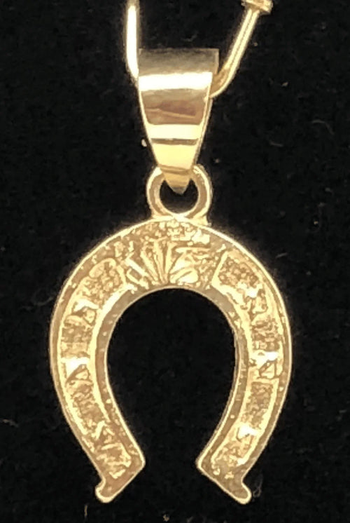 14k Yellow Gold Solid Small Horse Shoe Charm Pendant 1 gram - Jewelry Store by Erik Rayo
