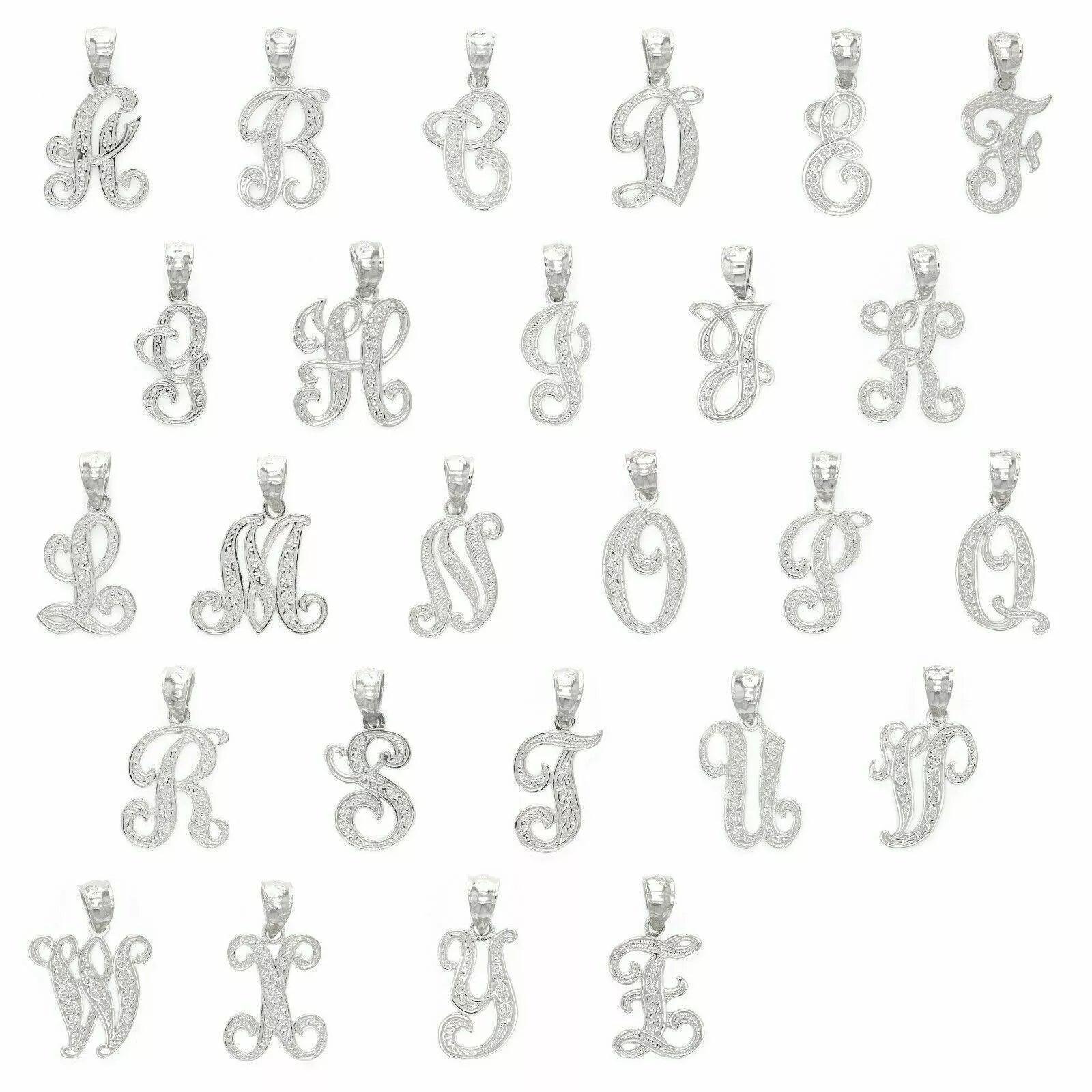 14k Yellow or White Gold Initial Letter H Alphabet A-Z Charm Pendant - Jewelry Store by Erik Rayo