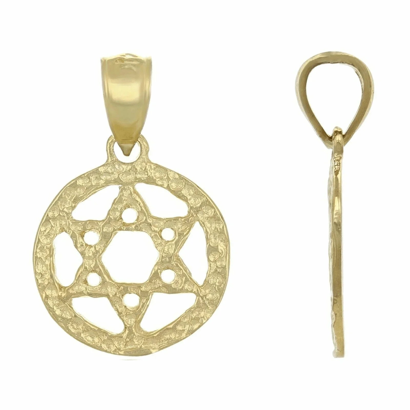 14k Yellow Gold Solid Jewish Star of David Charm Pendant 1.2 grams - Jewelry Store by Erik Rayo