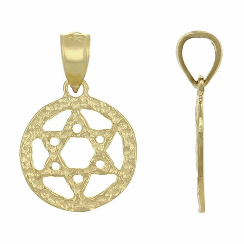 14k Yellow Gold Solid Jewish Star of David Charm Pendant 1.2 grams - Jewelry Store by Erik Rayo