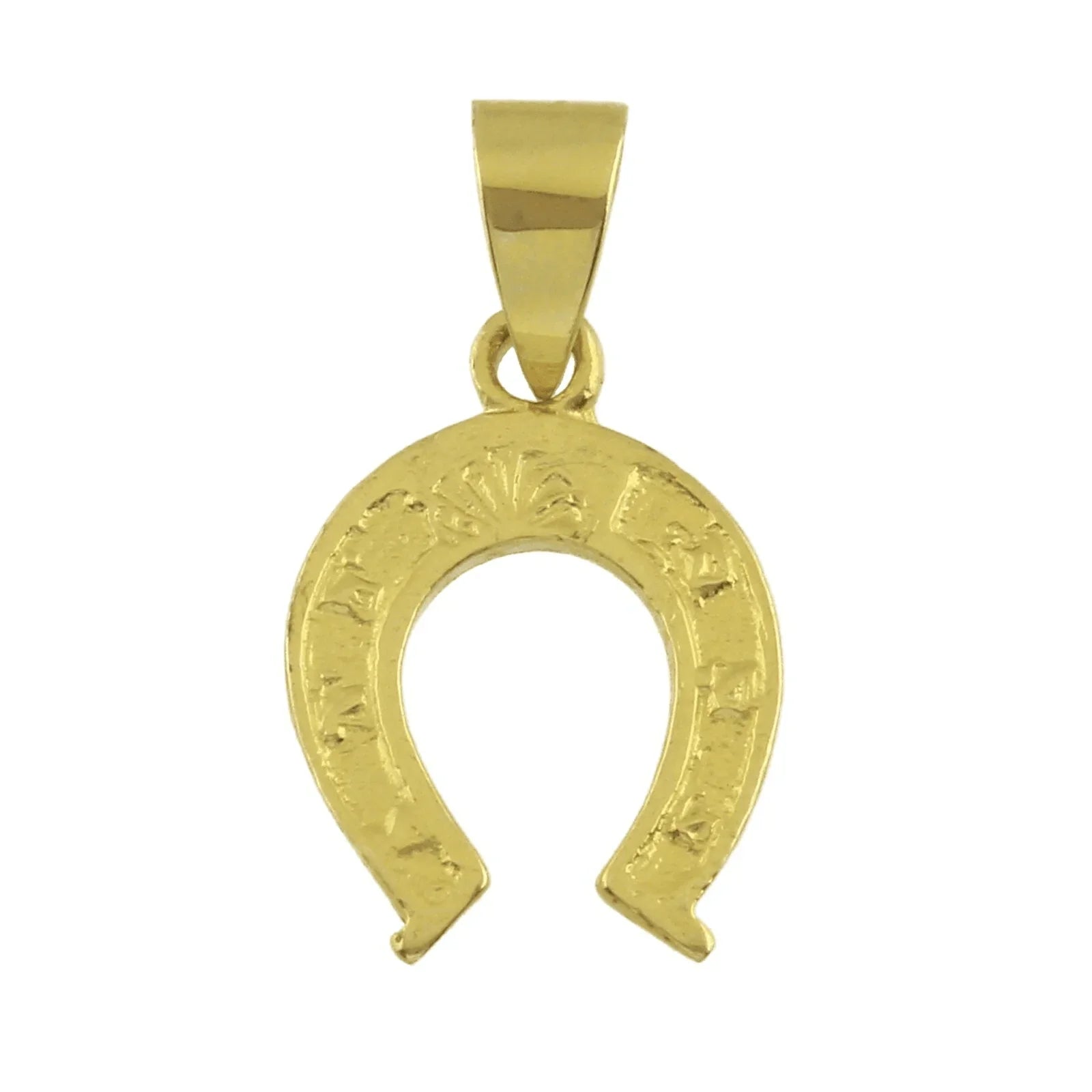 14k Yellow Gold Solid Small Horse Shoe Charm Pendant 1 gram - Jewelry Store by Erik Rayo