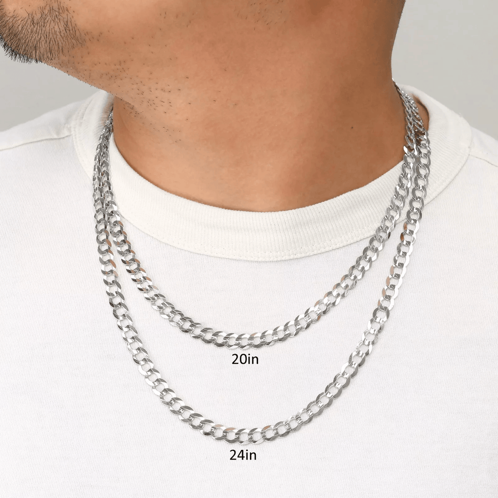 14K White Gold Cuban Necklace Chains Men Women Kids Real Genuine Gold - Jewelry Store by Erik Rayo