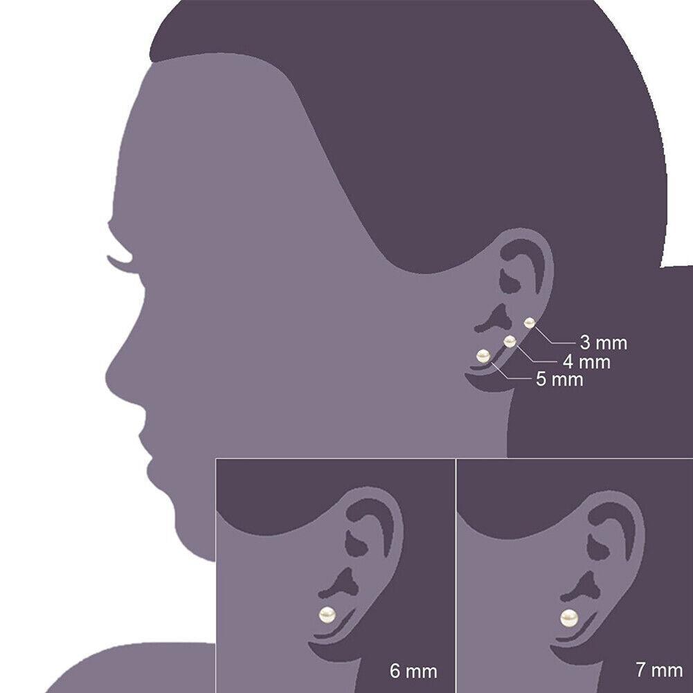 Pearl Earrings 6 Pair Stainless Steel Round for Men Women and Children - Jewelry Store by Erik Rayo