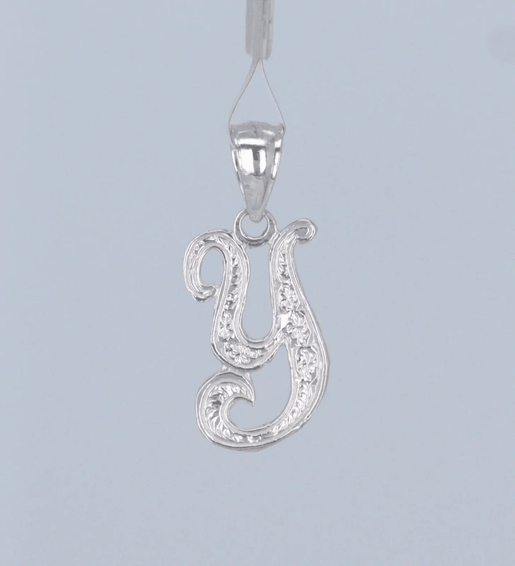 14k Yellow or White Gold Initial Letter Y Alphabet A-Z Charm Pendant - Jewelry Store by Erik Rayo