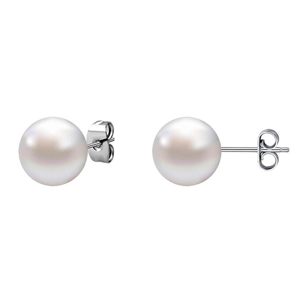 Pearl Earrings 6 Pair Stainless Steel Round for Men Women and Children - Jewelry Store by Erik Rayo