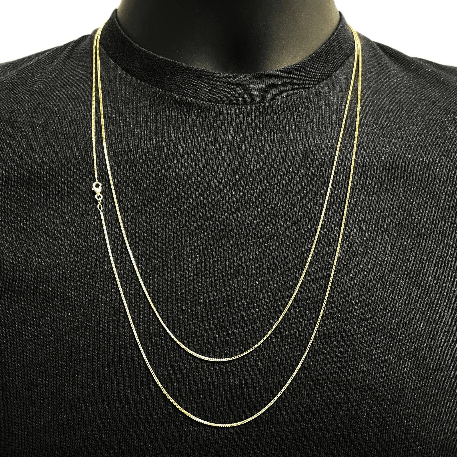 Italian 14k Yellow Gold Solid Diamond Cut Franco Chain Necklace 24" 1mm 3.5grams - Jewelry Store by Erik Rayo