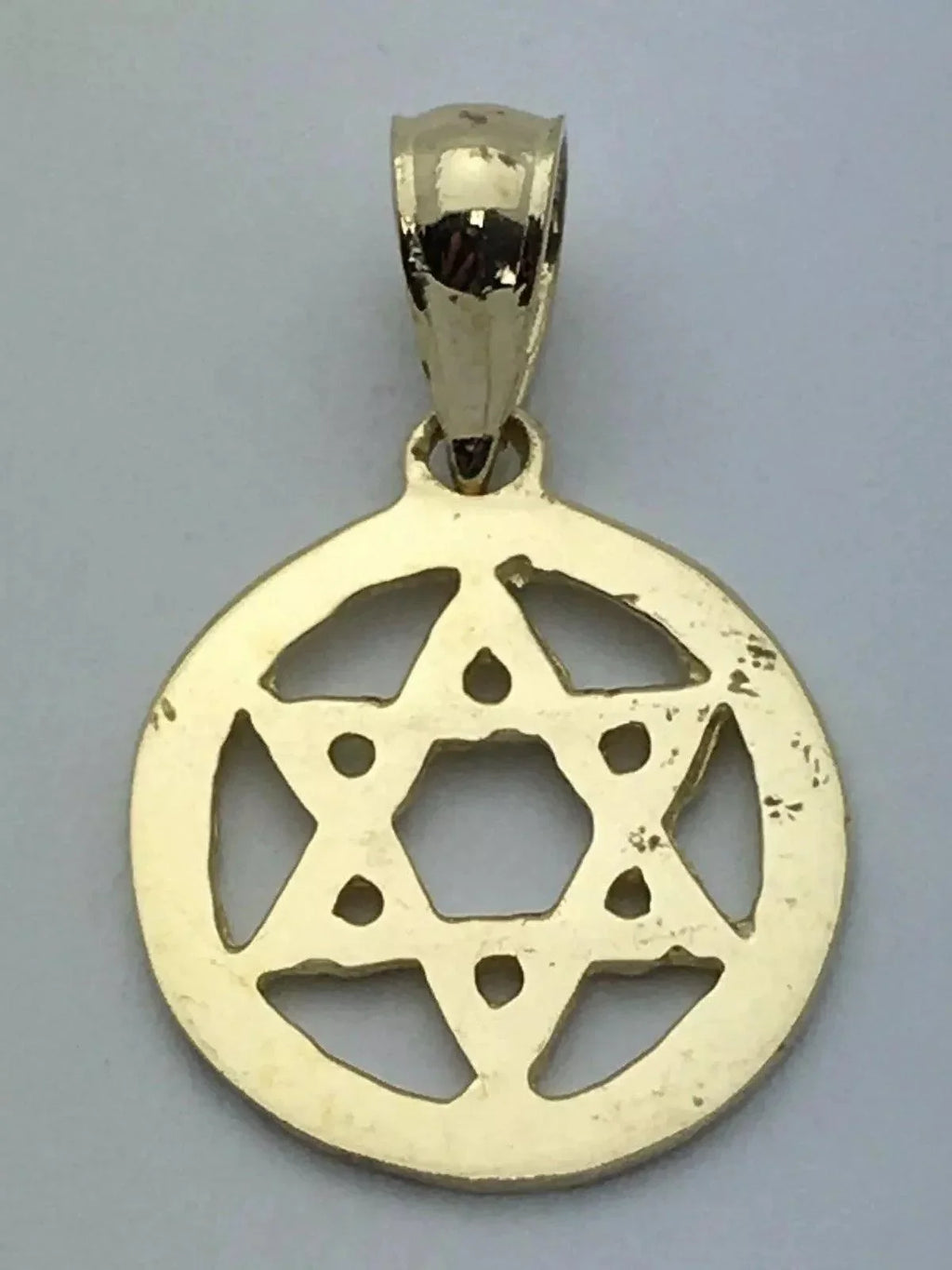 14k Yellow Gold Solid Jewish Star of David Charm Pendant 1.2 grams - Jewelry Store by Erik Rayo