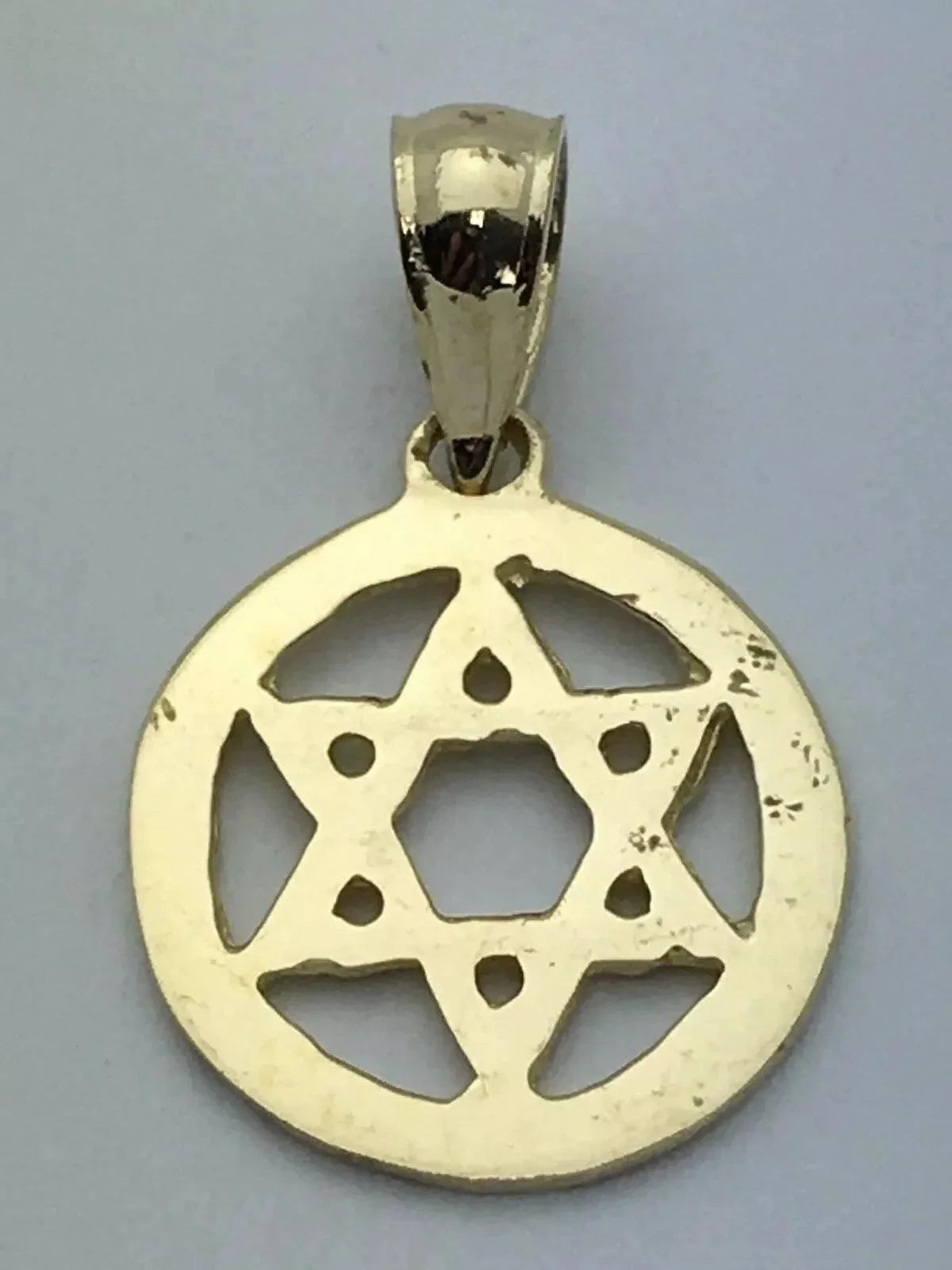 14k Yellow Gold Solid Jewish Star of David Charm Pendant 1.2 grams - Jewelry Store by Erik Rayo