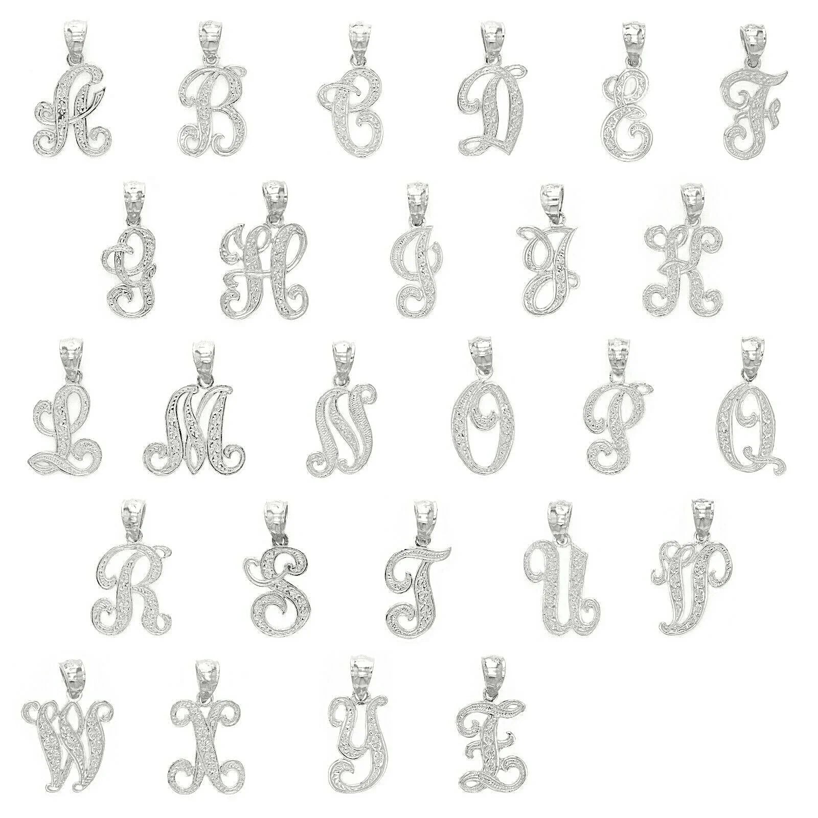 14k Yellow or White Gold Initial Letter I Alphabet A-Z Charm Pendant - Jewelry Store by Erik Rayo