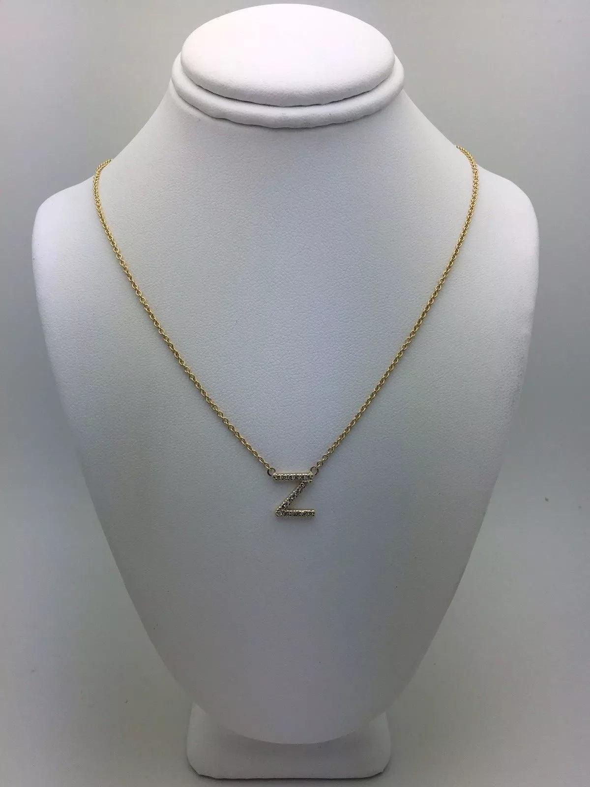 14k Yellow White or Rose Gold Diamond Initial Letter Z Pendant Necklace 18" - Jewelry Store by Erik Rayo