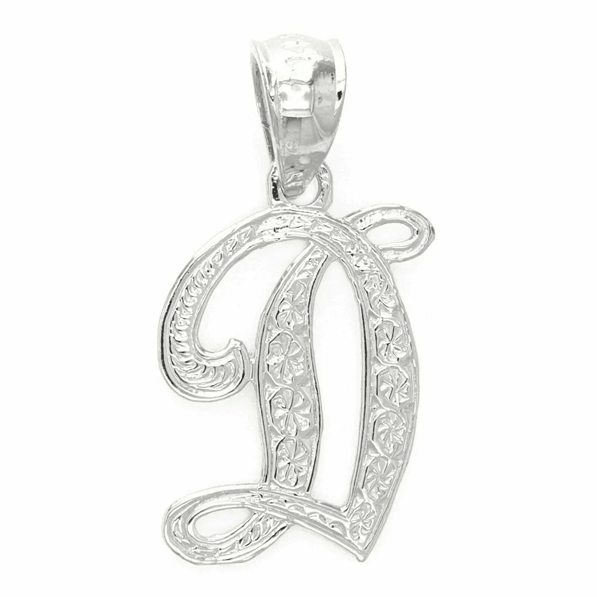 14k Yellow or White Gold Initial Letter D Alphabet A-Z Charm Pendant - Jewelry Store by Erik Rayo