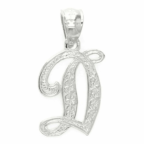 14k Yellow or White Gold Initial Letter D Alphabet A-Z Charm Pendant - Jewelry Store by Erik Rayo