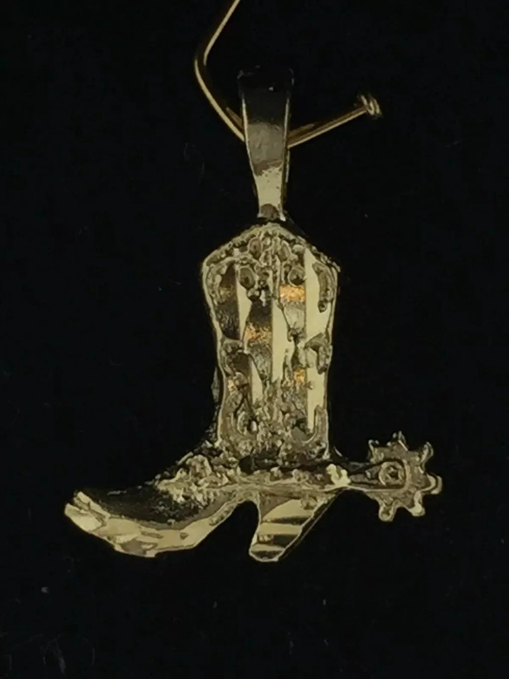 14k Yellow Gold Western Cowgirl Boots Cowboy Boots Charm Pendant 1.3 grams - Jewelry Store by Erik Rayo