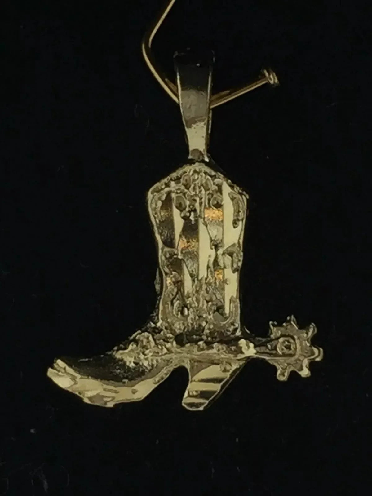 14k Yellow Gold Western Cowgirl Boots Cowboy Boots Charm Pendant 1.3 grams - Jewelry Store by Erik Rayo