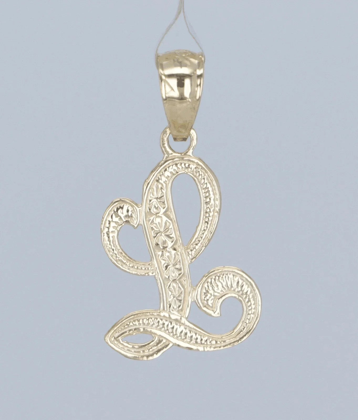 14k Yellow or White Gold Initial Letter L Alphabet A-Z Charm Pendant - Jewelry Store by Erik Rayo