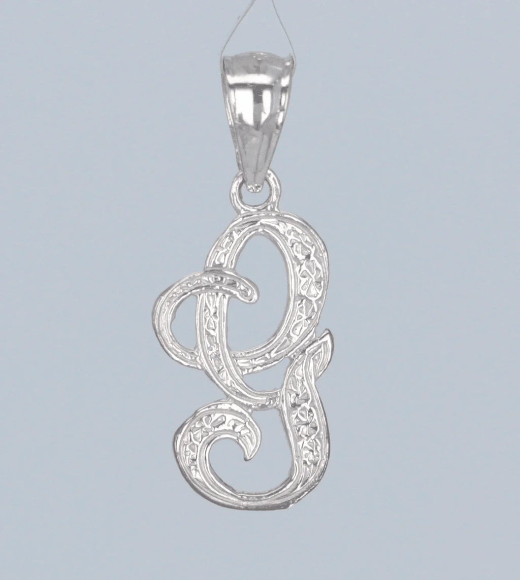 14k Yellow or White Gold Initial Letter G Alphabet A-Z Charm Pendant - Jewelry Store by Erik Rayo