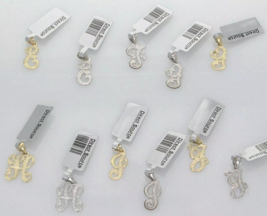 14k Yellow or White Gold Initial Letter E Alphabet A-Z Charm Pendant - Jewelry Store by Erik Rayo