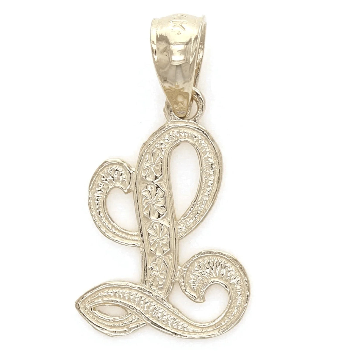 14k Yellow or White Gold Initial Letter L Alphabet A-Z Charm Pendant - Jewelry Store by Erik Rayo