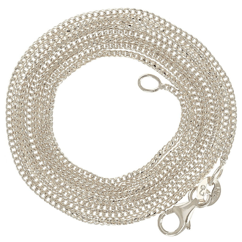 Italian 14k White Gold Solid Diamond Cut Franco Chain Necklace 18" 1.2mm 3.7gram - Jewelry Store by Erik Rayo