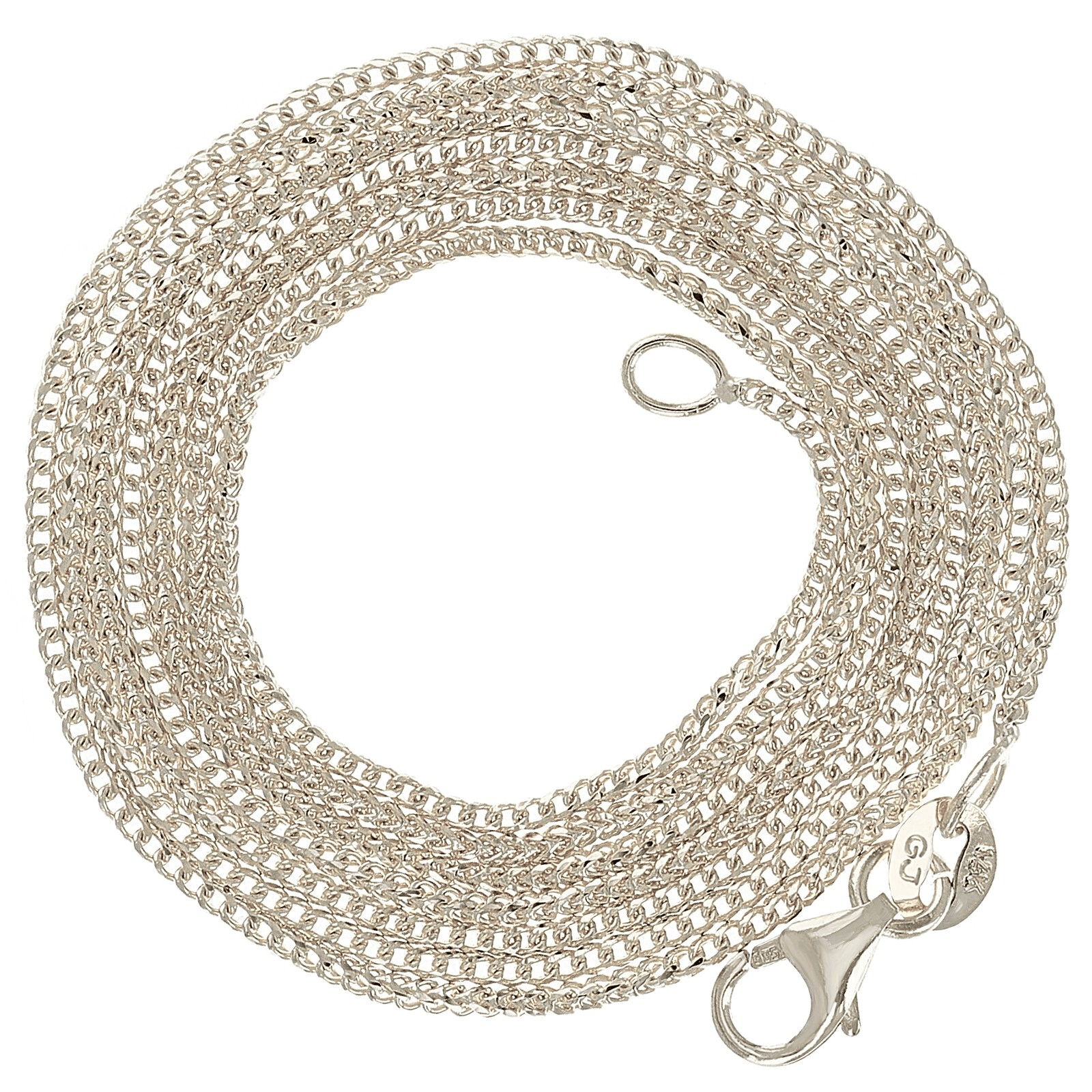 Italian 14k White Gold Solid Diamond Cut Franco Chain Necklace 18" 1.2mm 3.7gram - Jewelry Store by Erik Rayo