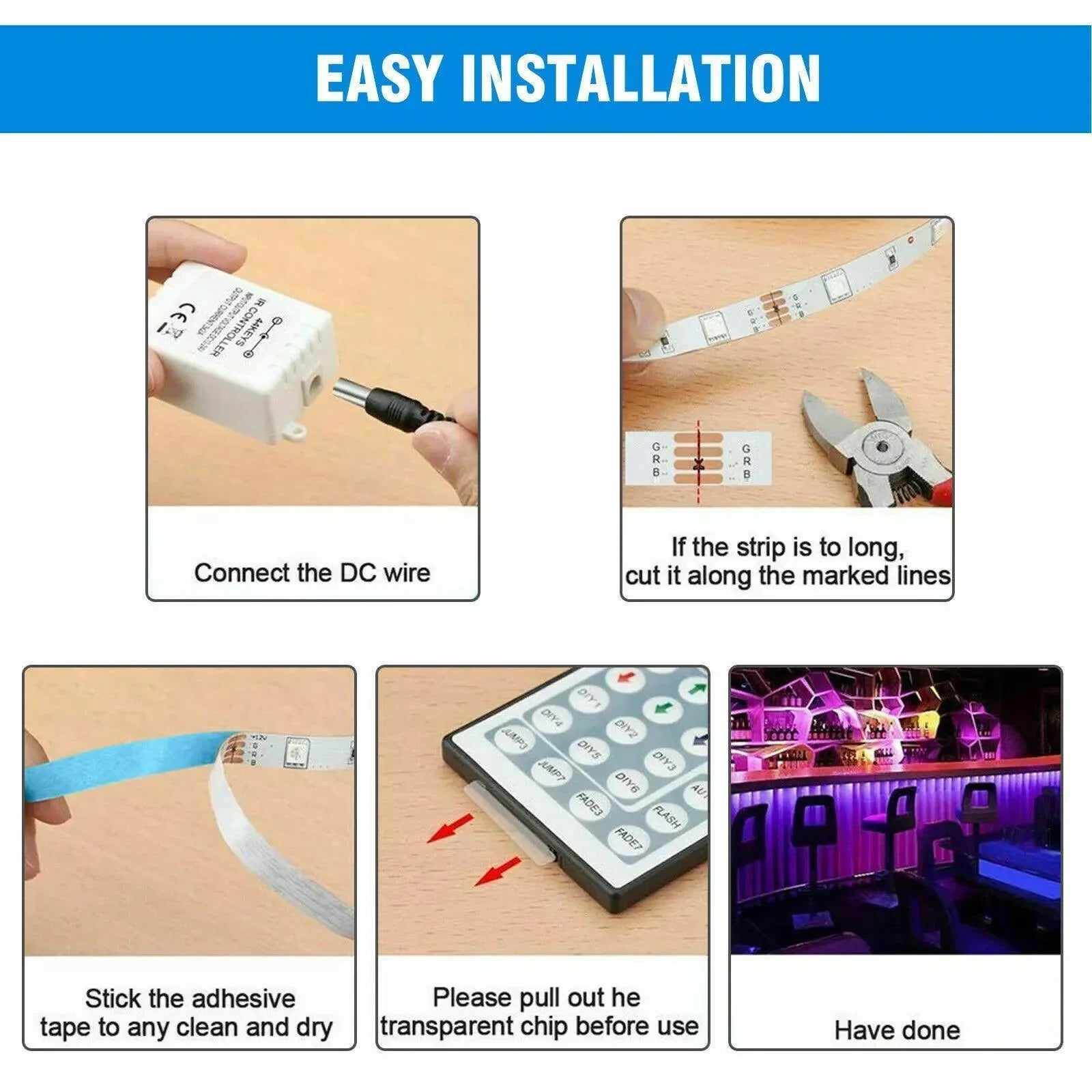 32FT LED Strip Lights Remote Control Bedroom Waterproof for Indoor Outdoor Use - Jewelry Store by Erik Rayo