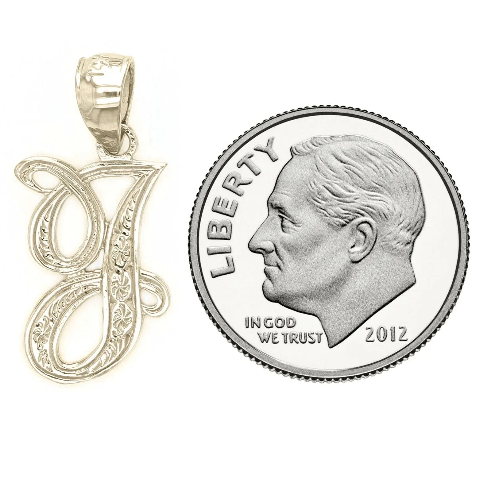 14k Yellow or White Gold Initial Letter J Alphabet A-Z Charm Pendant - Jewelry Store by Erik Rayo