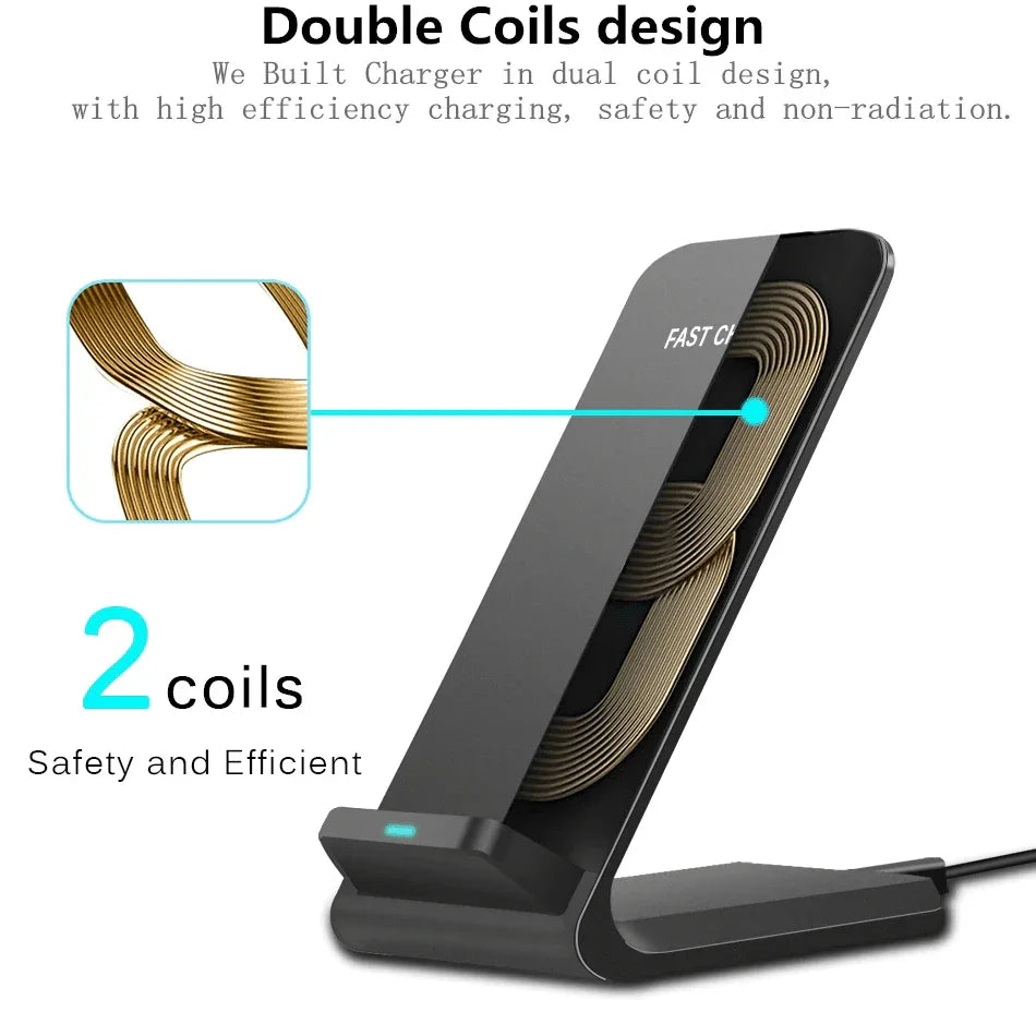 Qi Wireless Fast Charger Charging Pad Stand Dock For Samsung Galaxy iPhone Phone - Jewelry Store by Erik Rayo
