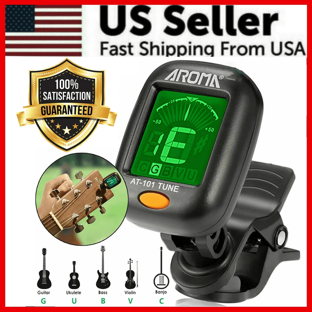 LCD Clip On Chromatic Acoustic Electric Guitar Bass Ukulele Banjo Violin Tuner - Jewelry Store by Erik Rayo