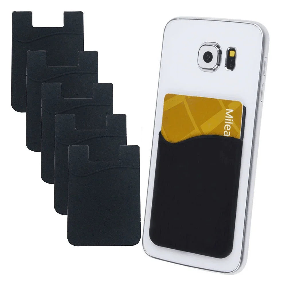 5x Silicone Credit Card Holder Cell Phone Wallet Pocket Sticker Adhesive Black - Jewelry Store by Erik Rayo