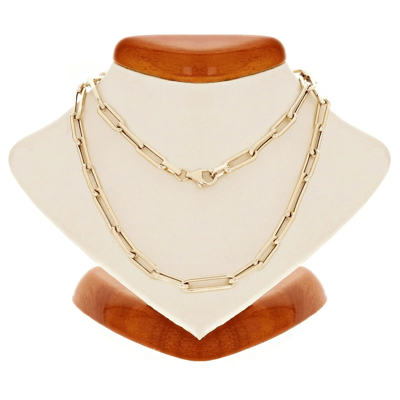 Italian 14k Yellow Gold Hollow Paper Clip Chain Necklace 19.75" 4mm 6.7 grams - Jewelry Store by Erik Rayo