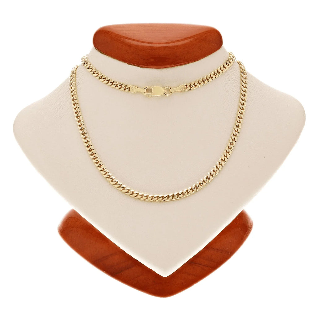 Italian 14k Yellow Gold Solid Miami Cuban Link Chain Necklace 18" 3mm 11.8 grams - Jewelry Store by Erik Rayo