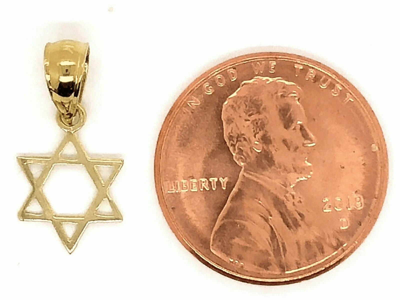 14k Yellow Gold Solid Small Jewish Star of David Charm Pendant 0.5 gram - Jewelry Store by Erik Rayo