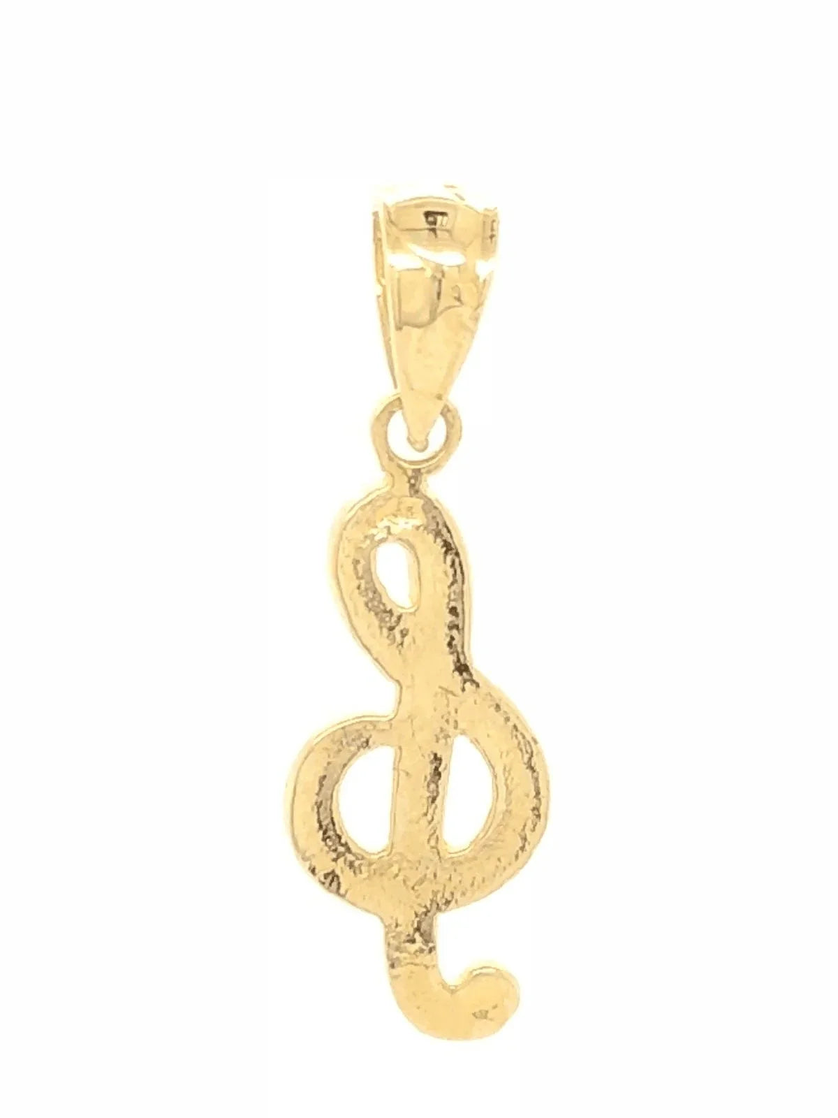 14k Yellow Gold Treble Clef Music Note Charm Pendant 0.9 gram - Jewelry Store by Erik Rayo