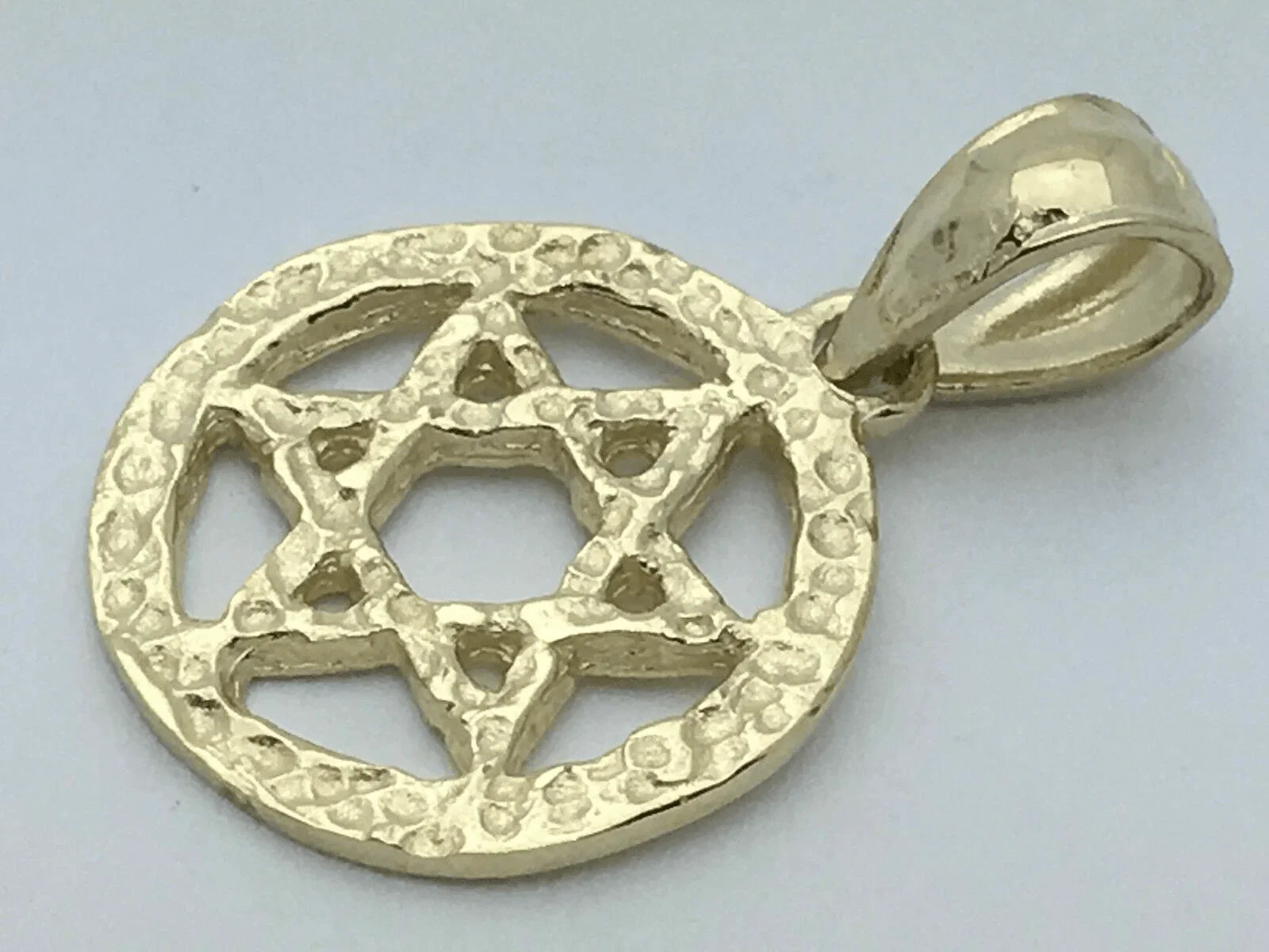 14k Yellow Gold Solid Jewish Star of David Charm Pendant 1.2 grams - Jewelry Store by Erik Rayo