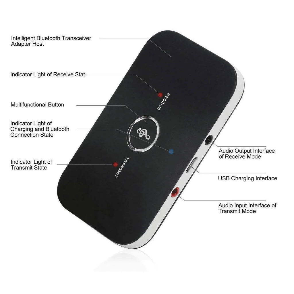 Bluetooth 5.0 Transmitter Receiver 2 IN 1 Wireless Audio 3.5mm Jack Aux Adapter - Jewelry Store by Erik Rayo