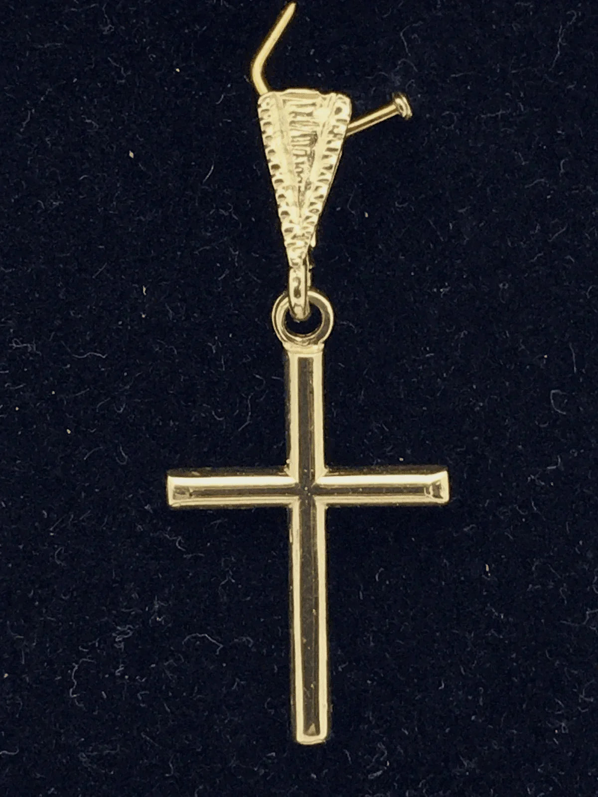 14k Yellow Gold Solid Plain High Polish Cross Religious Charm Pendant 0.9gram - Jewelry Store by Erik Rayo