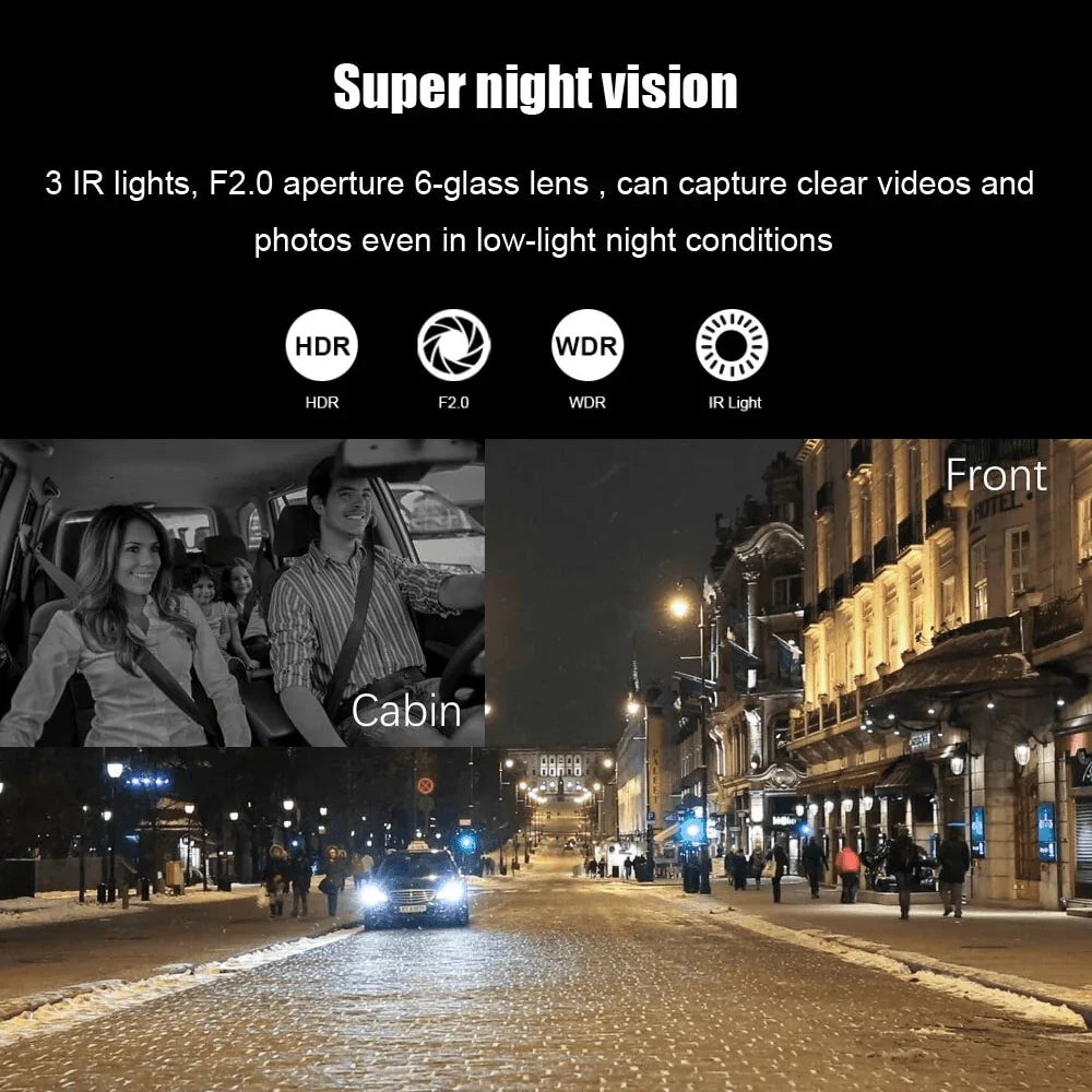 1080P Dual Lens Car DVR Dash Cam Video Recorder G-Sensor Front And Inside Camera - Jewelry Store by Erik Rayo