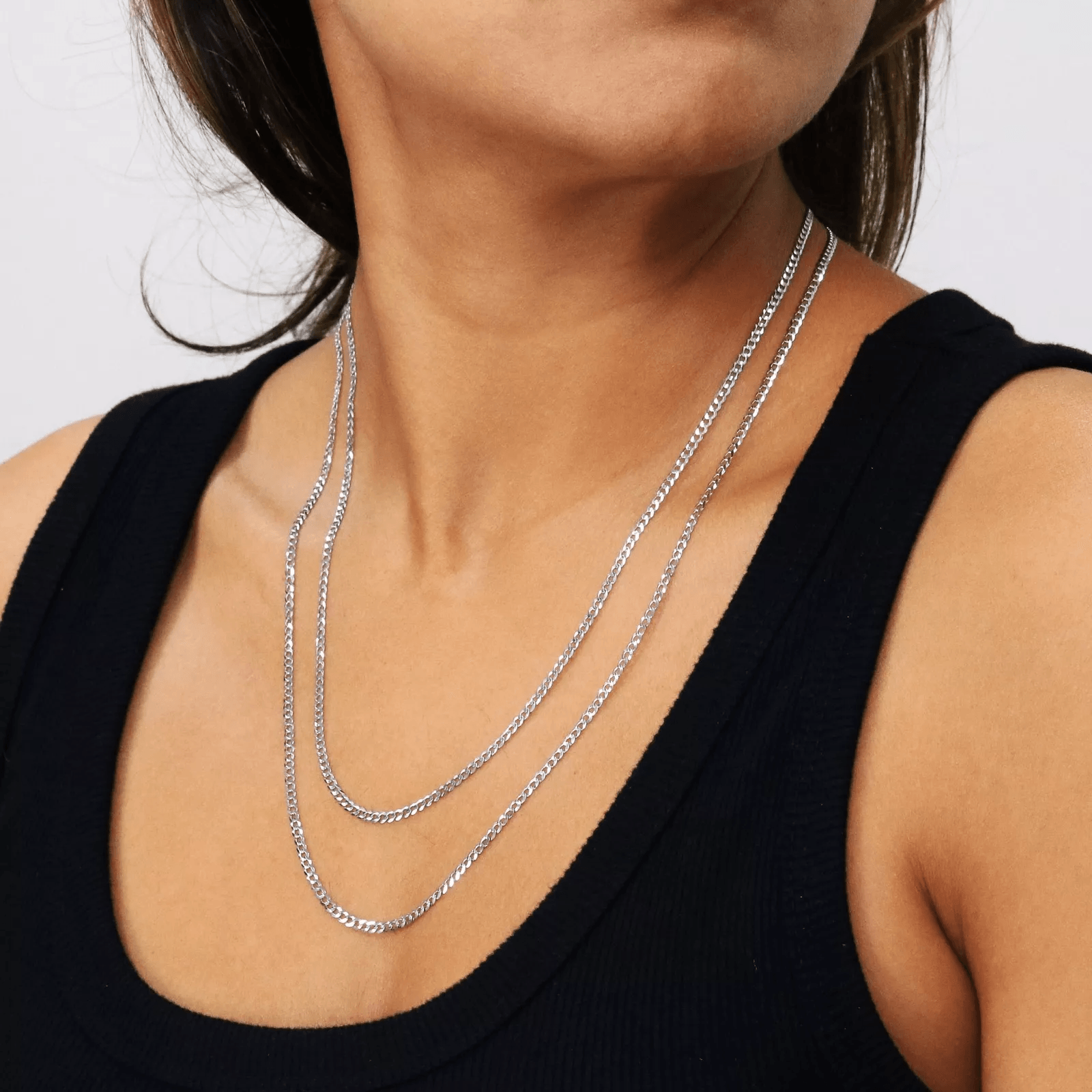 14K White Gold Cuban Necklace Chains Men Women Kids Real Genuine Gold - Jewelry Store by Erik Rayo